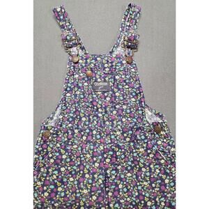 Vintage OshKosh B'gosh Girls Vestbak Floral Corduroy Overalls Cottage Boho 4T